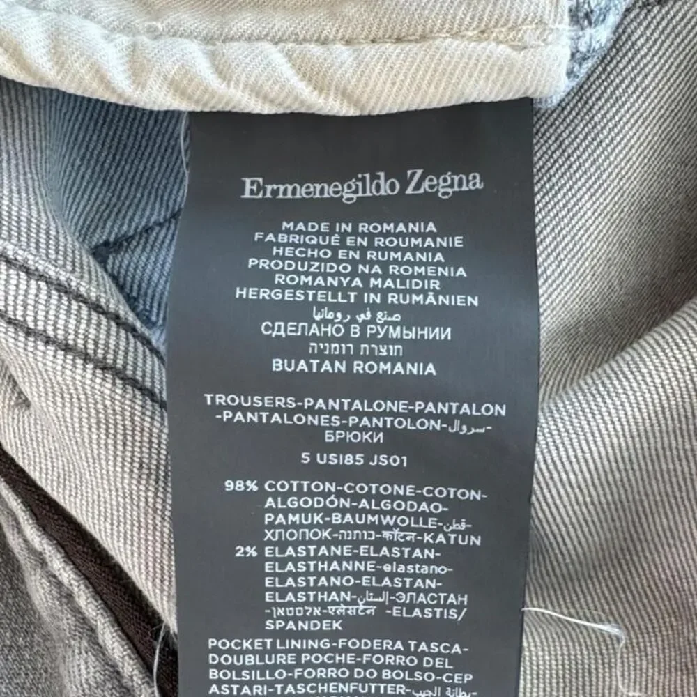 Ermenegildo-zegna Men's Grey and Green Jeans